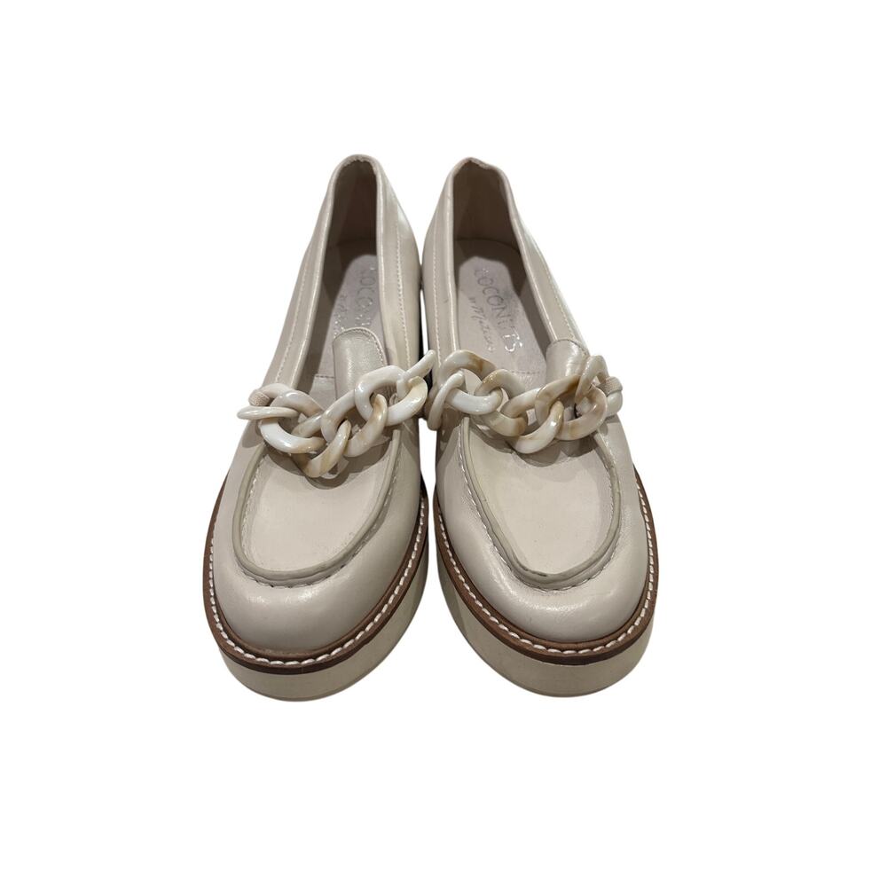 Coconuts by Matisse Women’s Ivory Chain Platform Loafers Size 8.5M